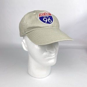 Old Navy Tan Embroidered Interstate 96 Logo NY SF Snap Back Adjustable Hat Cap